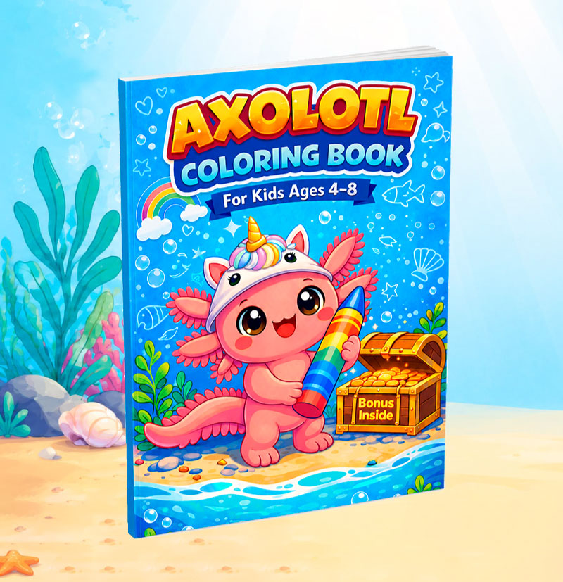 Kiddalou Axolotl Coloring Book